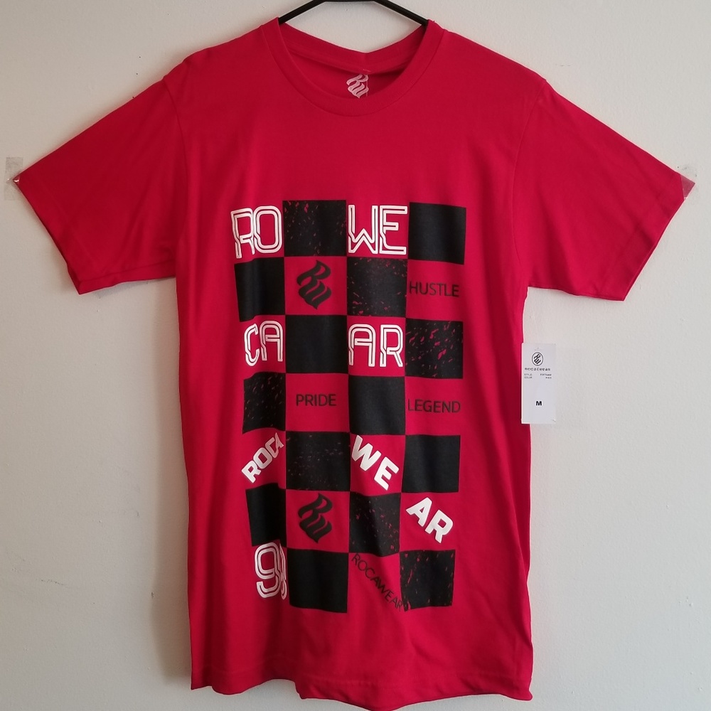 ROCAWEAR mens shirt MEDIUM RED hustle pride legend